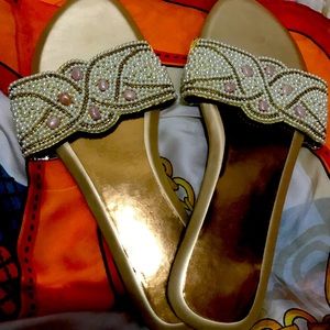 Golden sandals (never used)